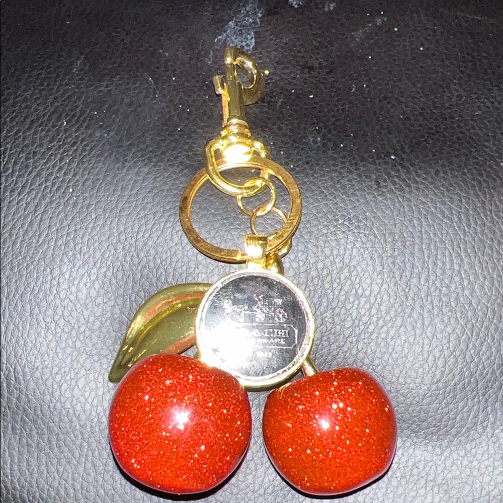 Fashion Inspired  Glittering Red Cherry Keychain